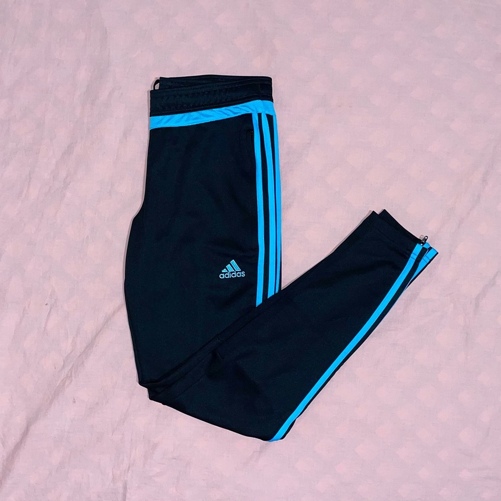 Adidas blue and black climacool soccer pants